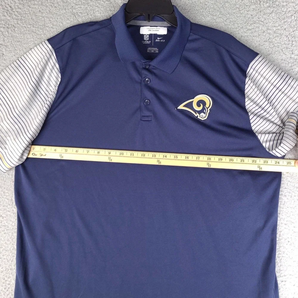 Los Angeles Rams Draft Director JW Jordan Nike NFL OnField Polo‎ Shirt XXL Blue